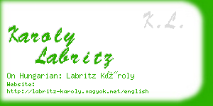karoly labritz business card